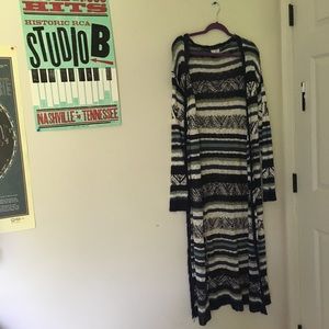 Floor length tribal cardigan
